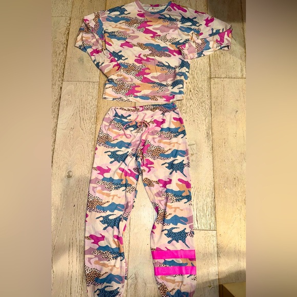Sundry Abstract Camo Sweatsuit Size 1 small Set sweatshirt & joggers sweats - Picture 3 of 16